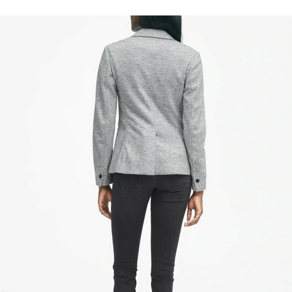 Banana Republic Grey Soft Knit Unstructured Blazer - Size 12 - Picture 6 of 6